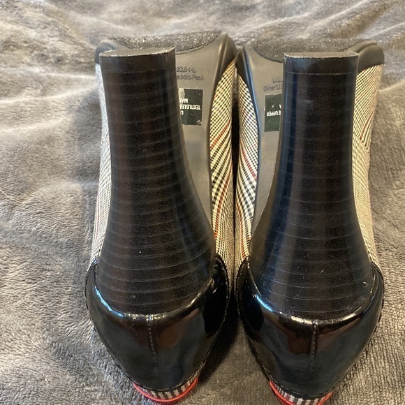 Vintage Black White & Red Plaid Houndstooth 3.5” Heels size 6 - Picture 7 of 8